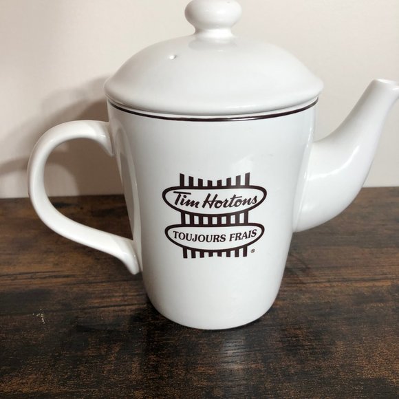 SOLD Tim Horton's Always Fresh Teapot. English and French, 2 cup - Picture 4 of 5